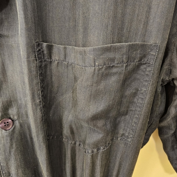 Vintage - 100% Silk "Studio B" Jumpsuit - Size L - EUC - Navy - Picture 8 of 13